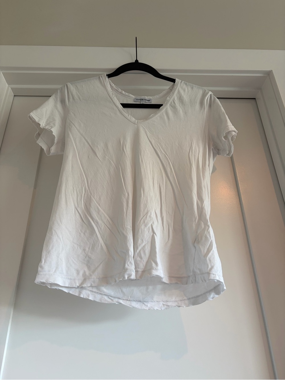 Cotton Citizen White V-Neck Short Sleeve Tee